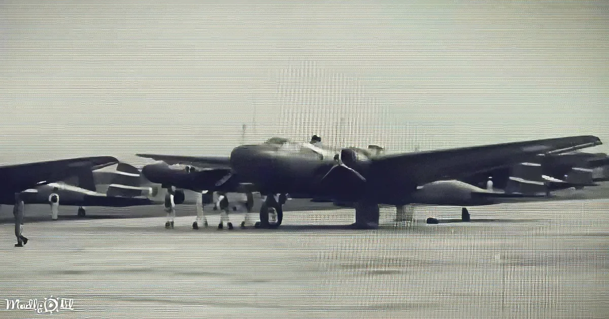 A vintage military aircraft is parked on a tarmac, with another plane partially visible behind it.