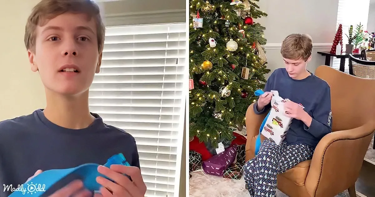 Sweet Moment - Autistic Teenager Reveals His Christmas Gifts Brought by Santa