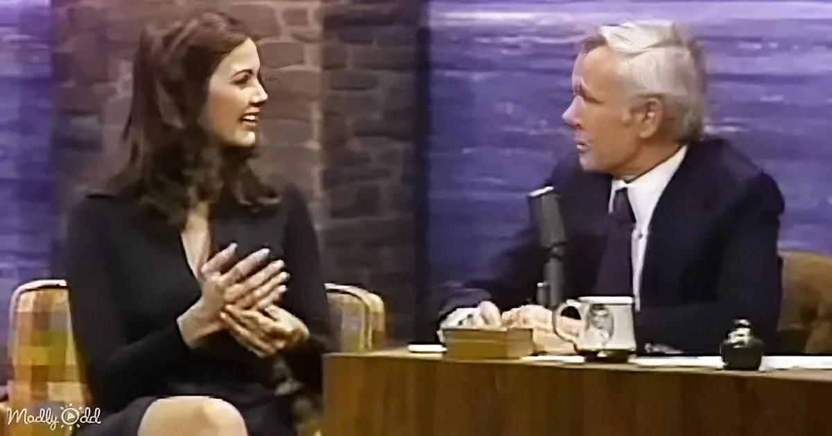 Lynda Carter and Johnny Carson
