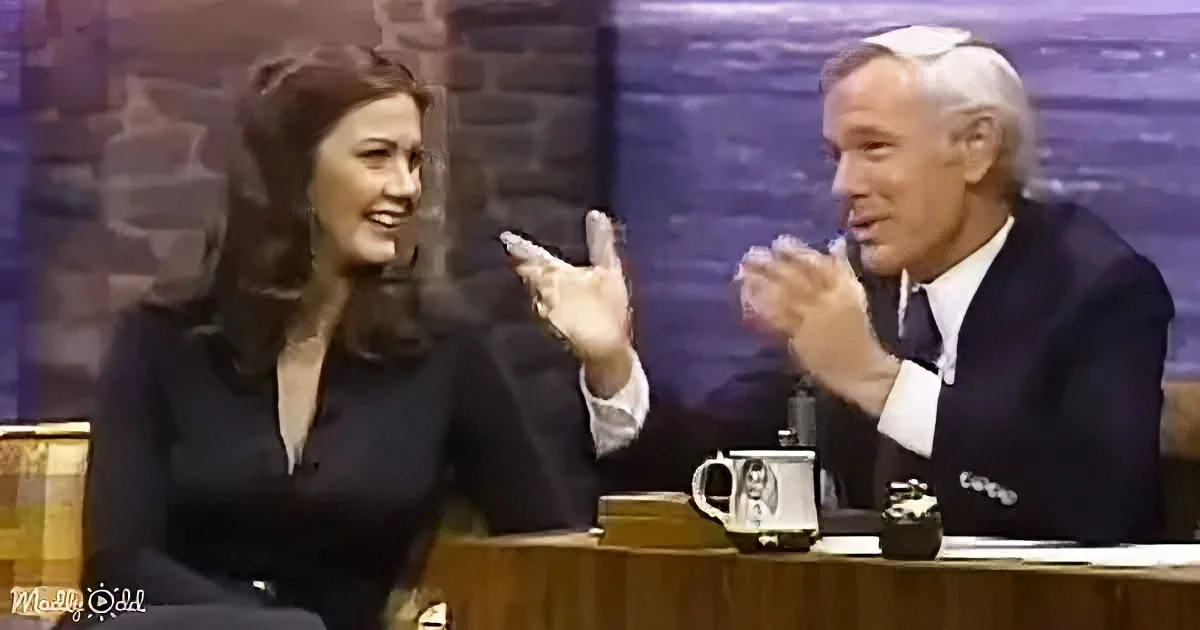 Lynda Carter and Johnny Carson