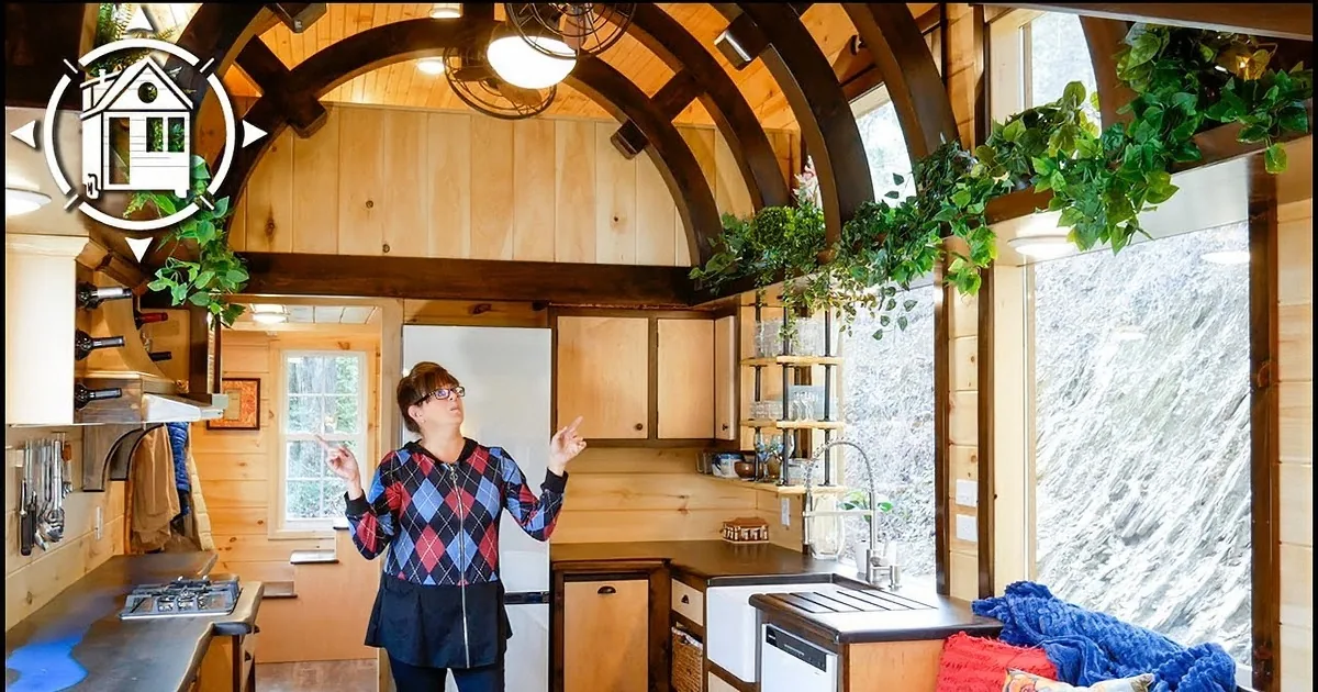 Step Inside the Dreamy 400 Sq Ft Tiny House With Arched Roof and 2 Bathrooms