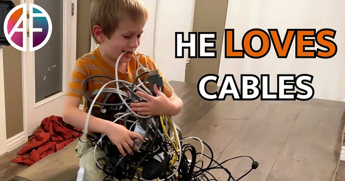 6-Year-Old Nonverbal Boy With Autism Finds Joy in Playing With Cables