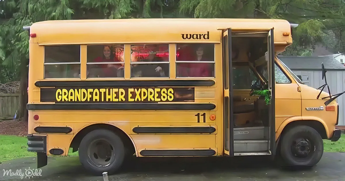 Doting Grandpa Astonishes Ten Grandkids With Personalized School Bus