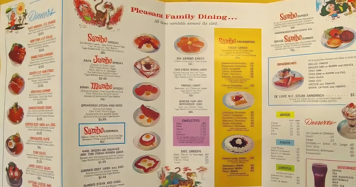 A family enjoys a meal with a mascot in a restaurant setting.