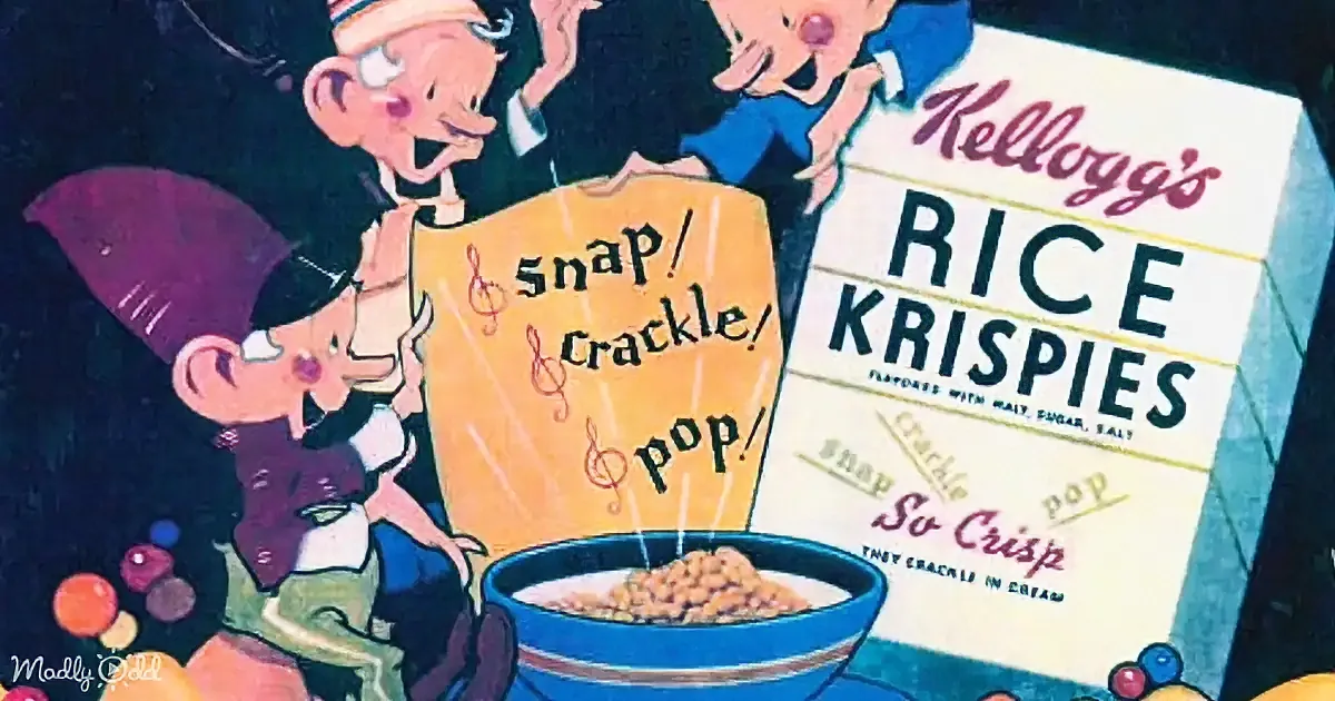 Kellogg's Rice Krispies cereal box with cartoon characters and the words "Snap! Crackle! Pop!" on it.
