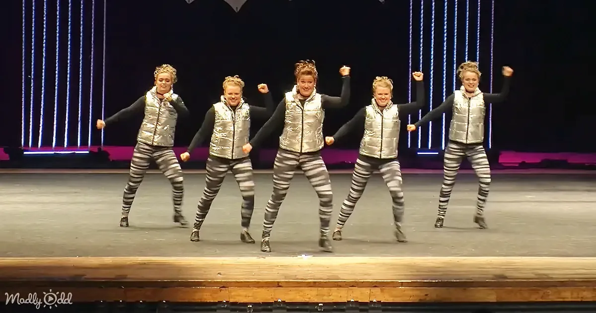 Five Women in Silver Vests Nail Championship Clogging Routine