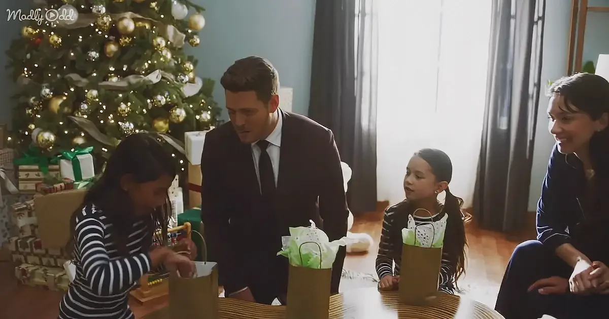 A family gathers around a Christmas tree, exchanging gifts and celebrating the holiday season.