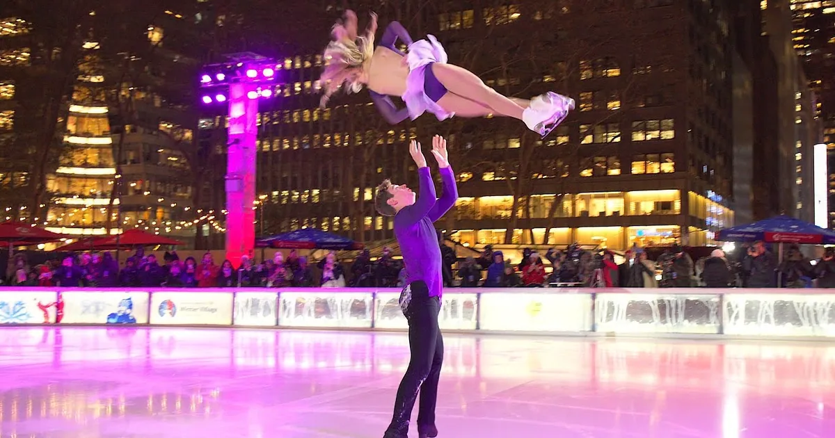 Epic Ice Dance by Knierim and Frazier in Nyc's Bryant Park
