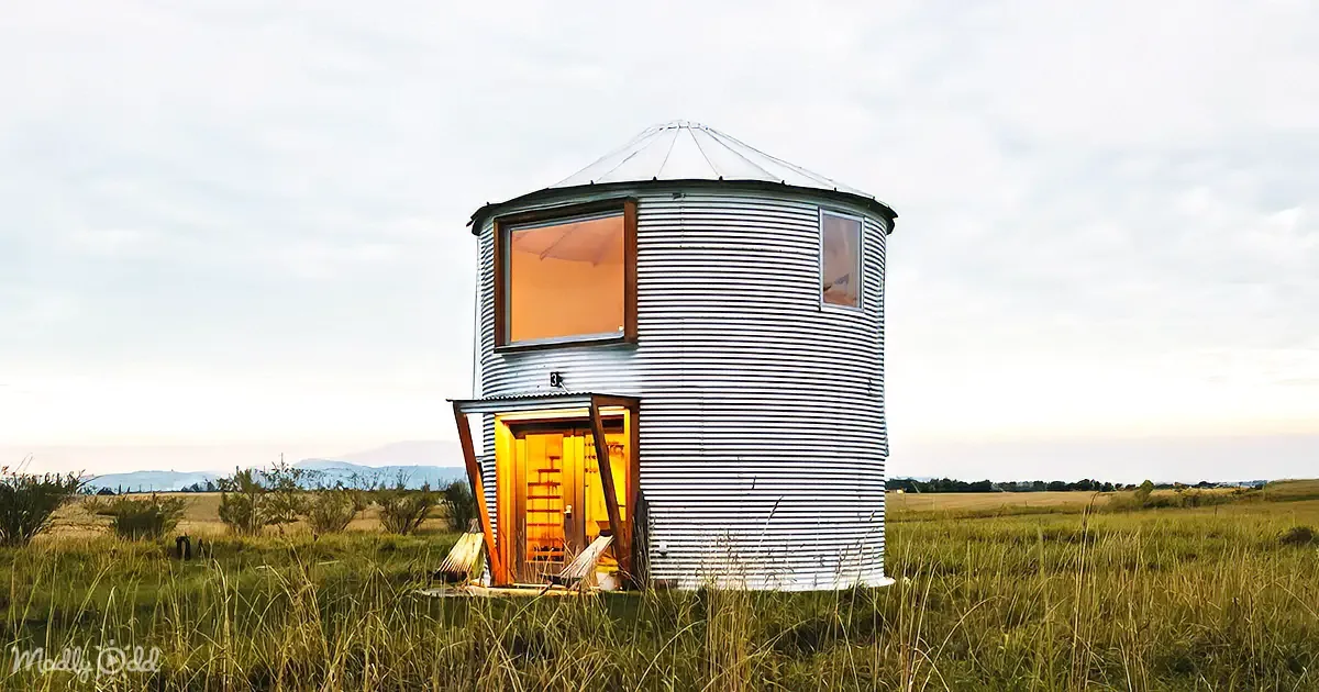 Grain Silo Tiny Home Combines Rustic Charm and Modern Amenities