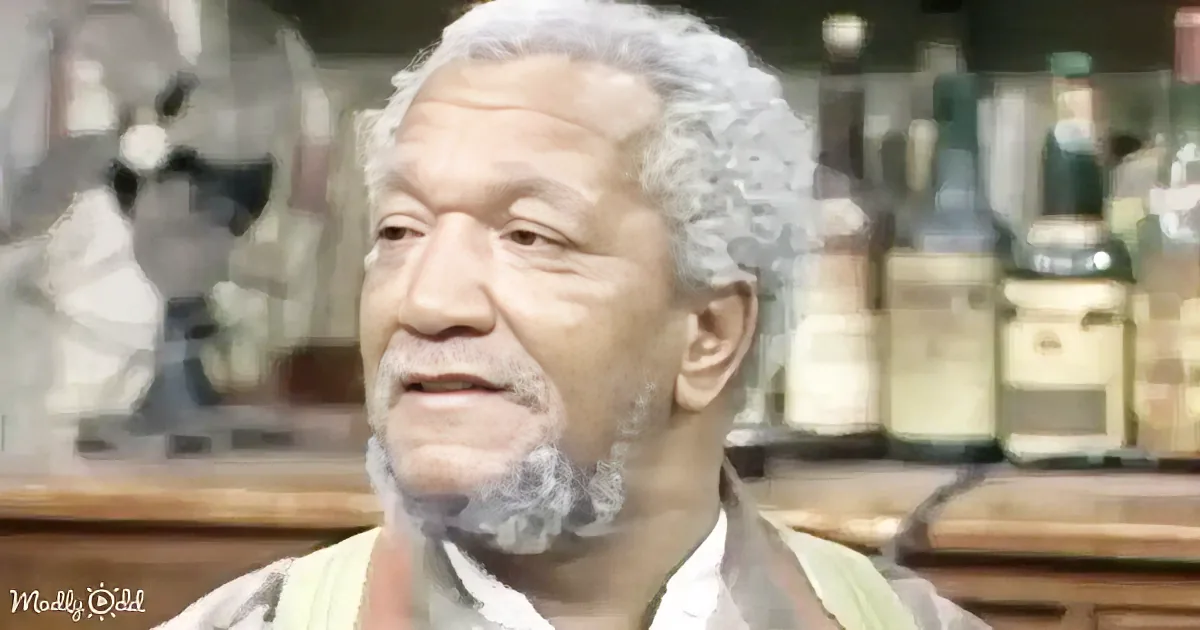 An older man with gray hair and a beard sits in front of a bar with bottles in the background.