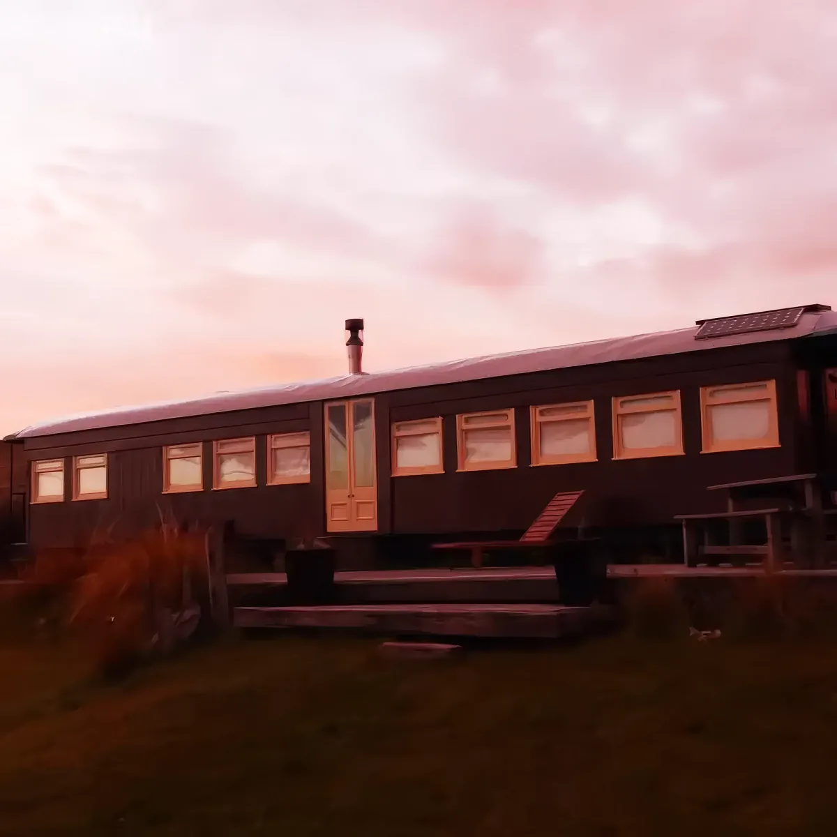 Train car tiny house conversion