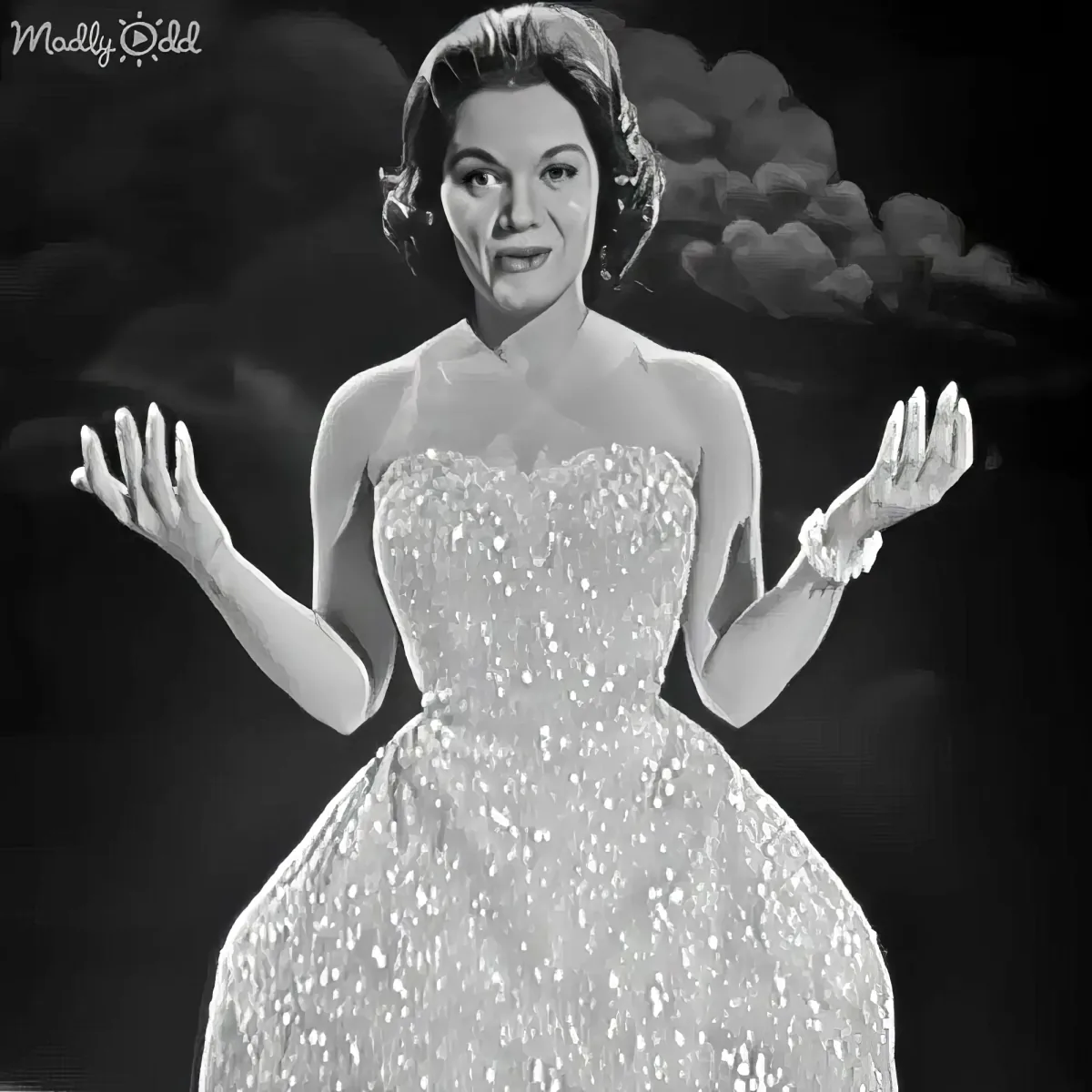 Connie Francis in radiant white dress