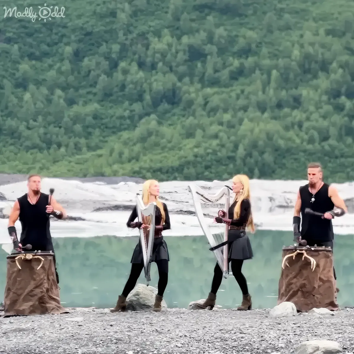 Rolling Stones hit covered by harp and drum duo
