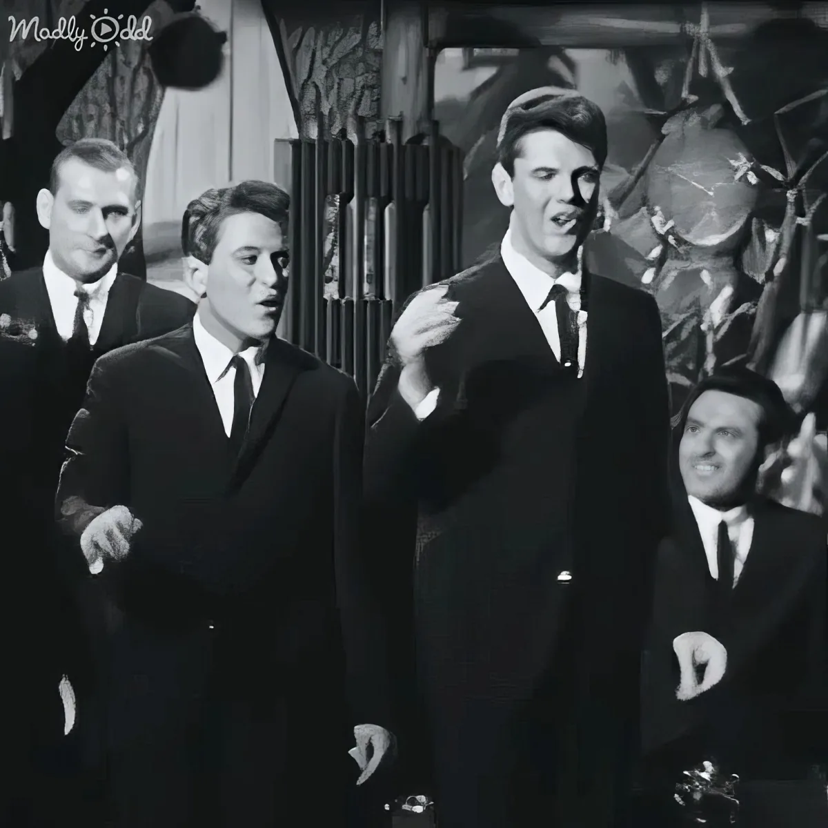 Energetic 'Bristol Stomp' dance by The Dovells in a restored 1961 clip