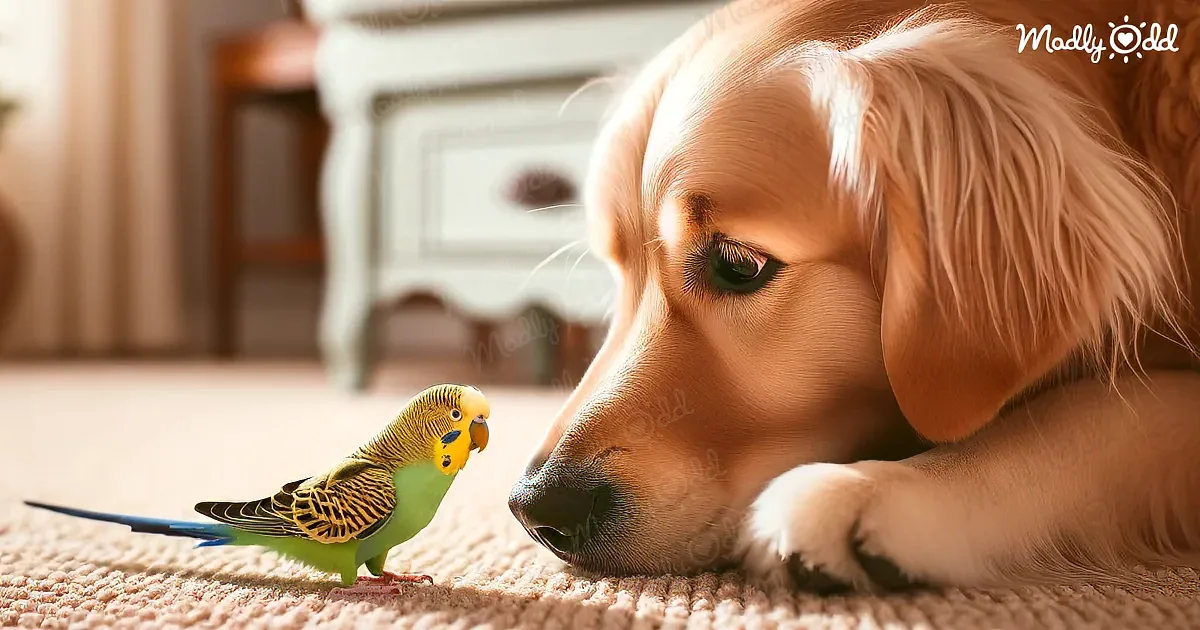 Golden Retriever''s New Bff Is a Parakeet