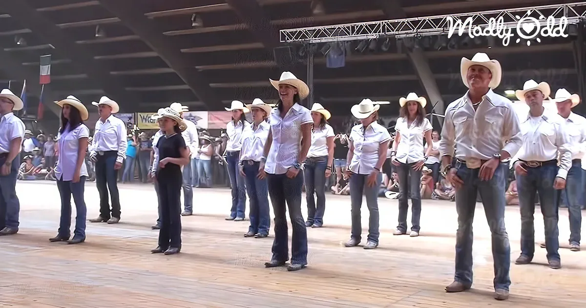 One Hundred Country Line Dancers Unleash Wild Tempest of Rollicking Moves