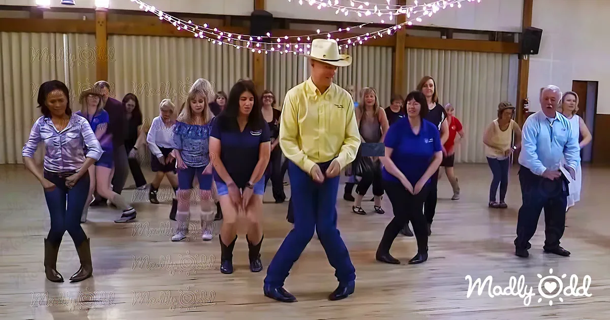 Line Dancers Blaze 'Git up Challenge' - Y'all Watch That Cowboy in Yellow!