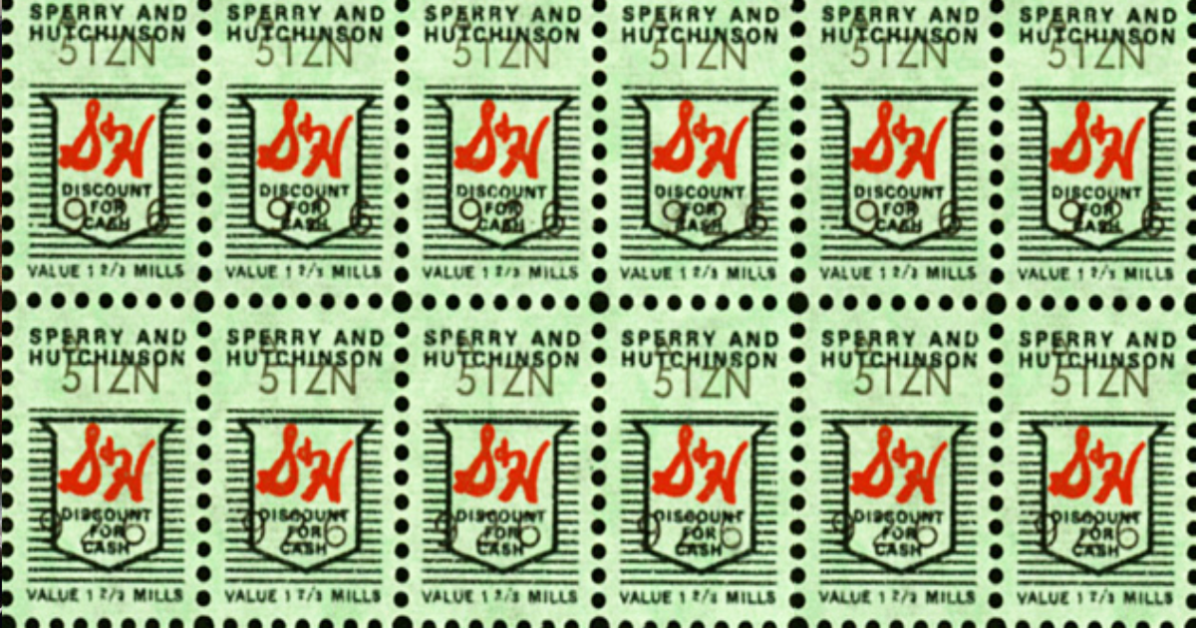 A set of vintage discount coupons for Sperry and Hutchinson, valued at 1 2/3 mills each.