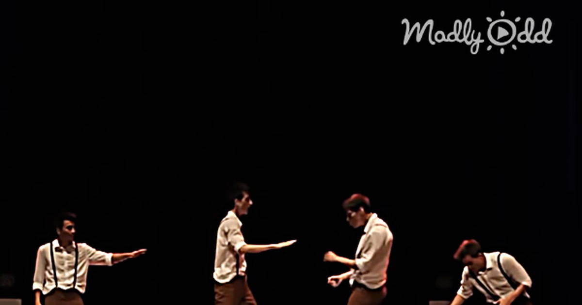 At the Prom, Four Teenage Boys Groove to 60's Song, Then Their Dance Moves Suddenly Change
